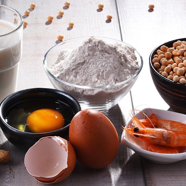 小麦粉、卵、エビ、大豆、牛乳